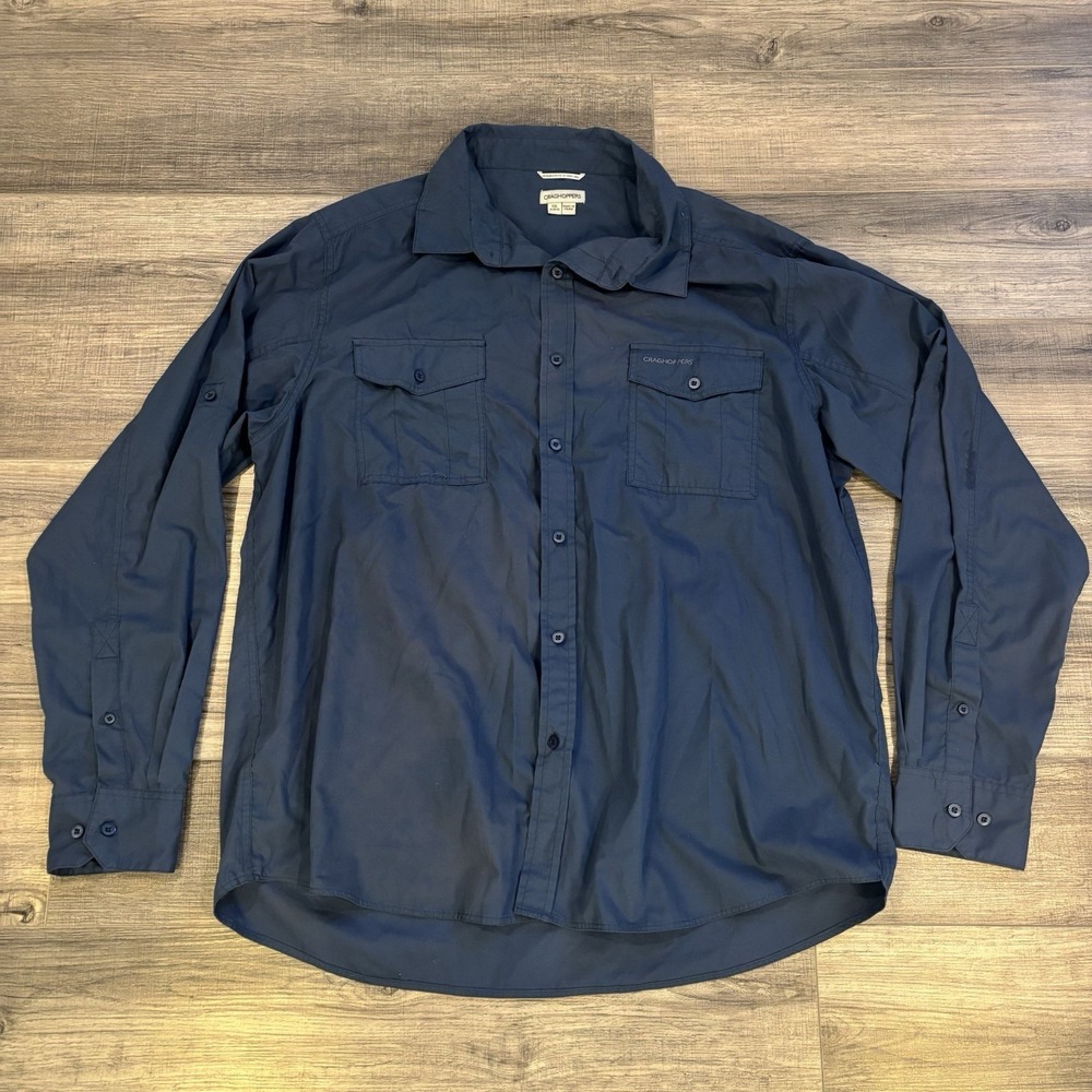 Craghoppers SolarShield Shirt Mens 2XL Navy Long Sleeve Travel Outdoor Hiking